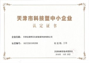 天津市科技型中小企業(yè)認(rèn)定證書